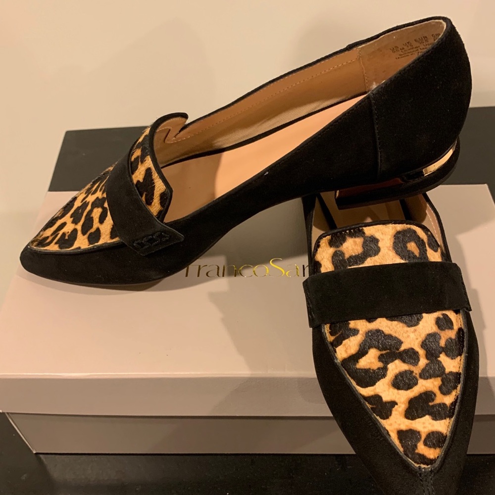 Faux Leopard Skin Franco Sarto Loafers 🧡🖤